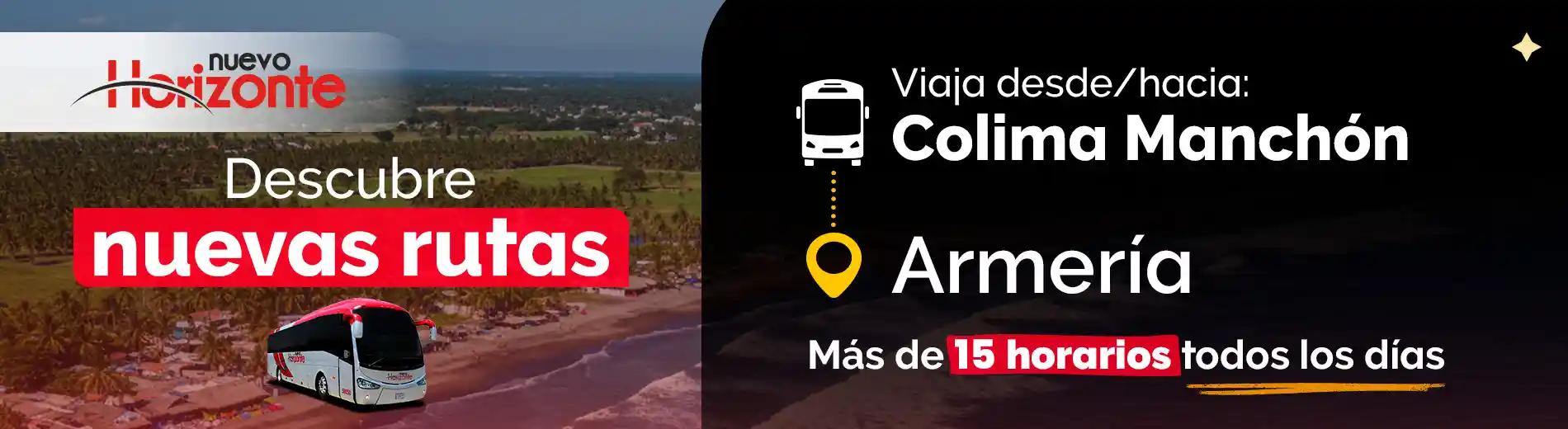 Viaja desde Manchón hacia Armería con Nuevo Horizonte