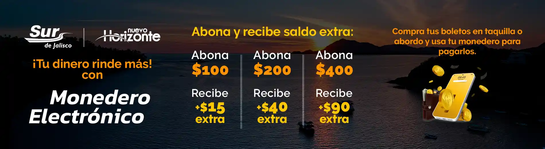 Usa tu Monedero Electrónico con Sur de Jalisco