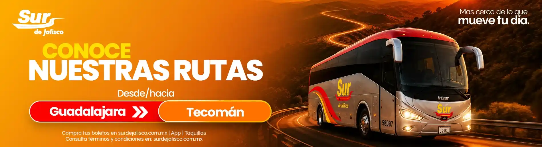 Rutas desde Guadalajara a Tecomán con Sur de Jalisco